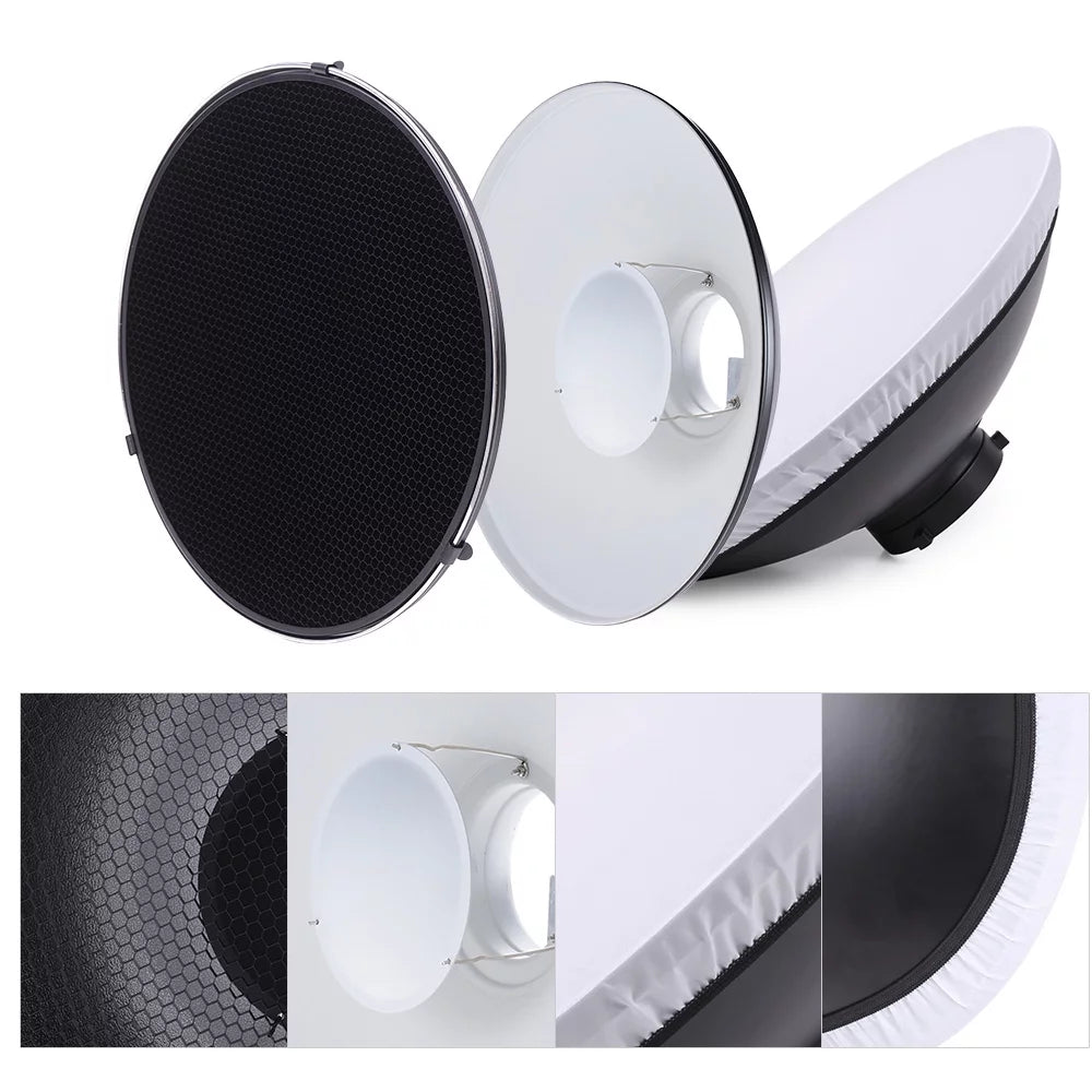 41cm 16 Inch Speedlite Strobe Diffuser Beauty Dish Lampshade Bowens Mount with Reflector Honeycomb Soft Cloth R72919
