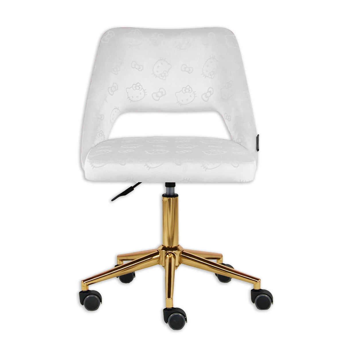 White Velvet Swivel Vanity Chair with Wheels B3517