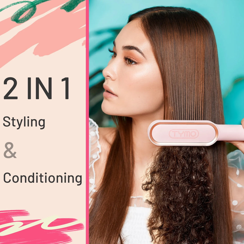 Pink Hair Straightener Brush Y665089