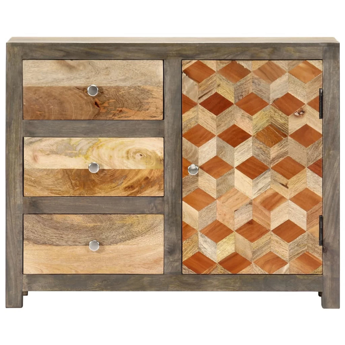 Gray Solid Mango Wood Side Cabinet H551884