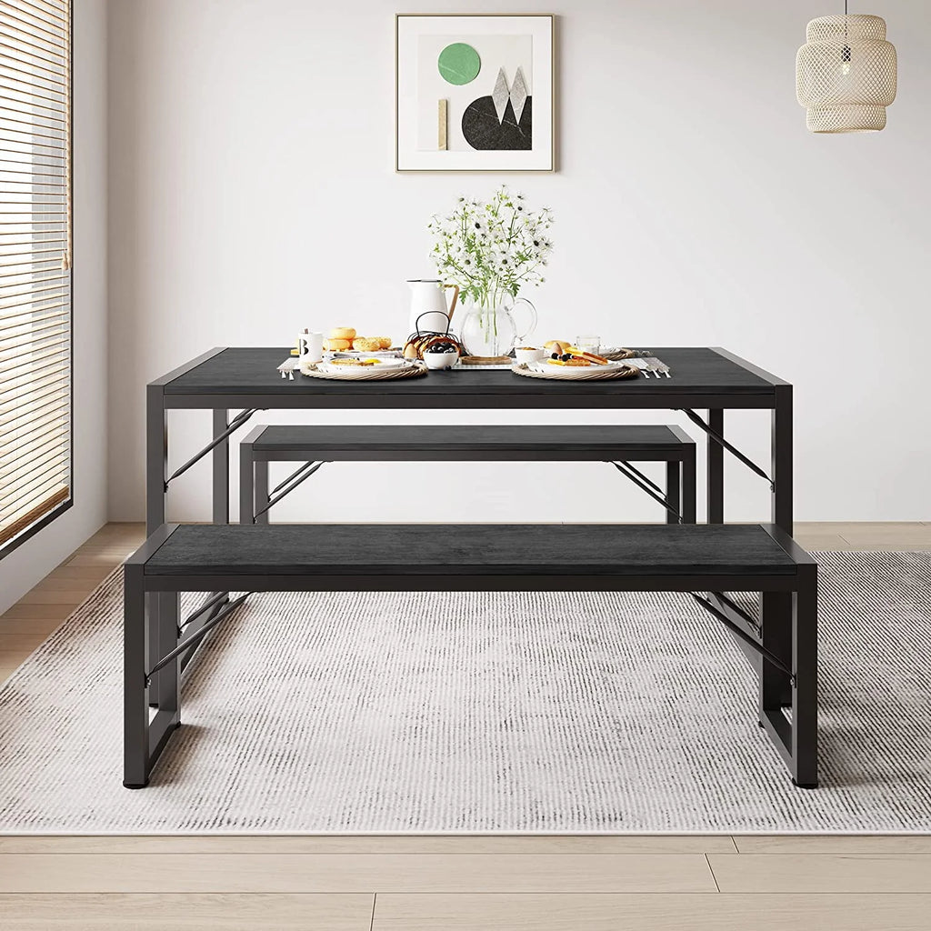 Black Modern Dining Table and Chairs for 4 W935259