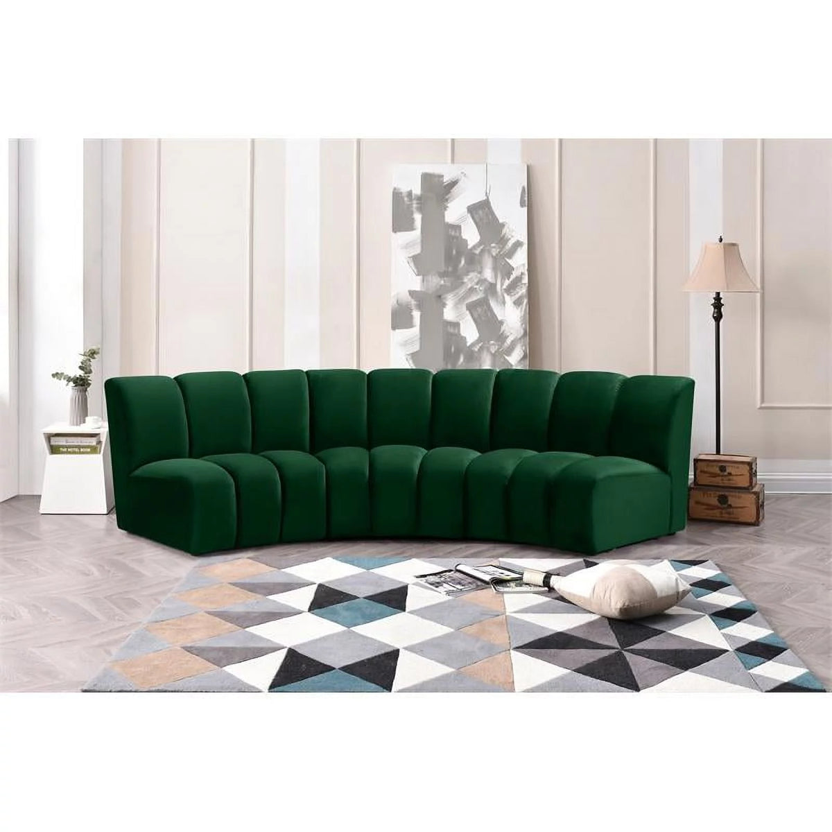 Green Velvet 3pc Modular Sectional W65551