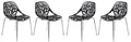 Set of 4 Black Dining Chair with Chromed Legs J457506
