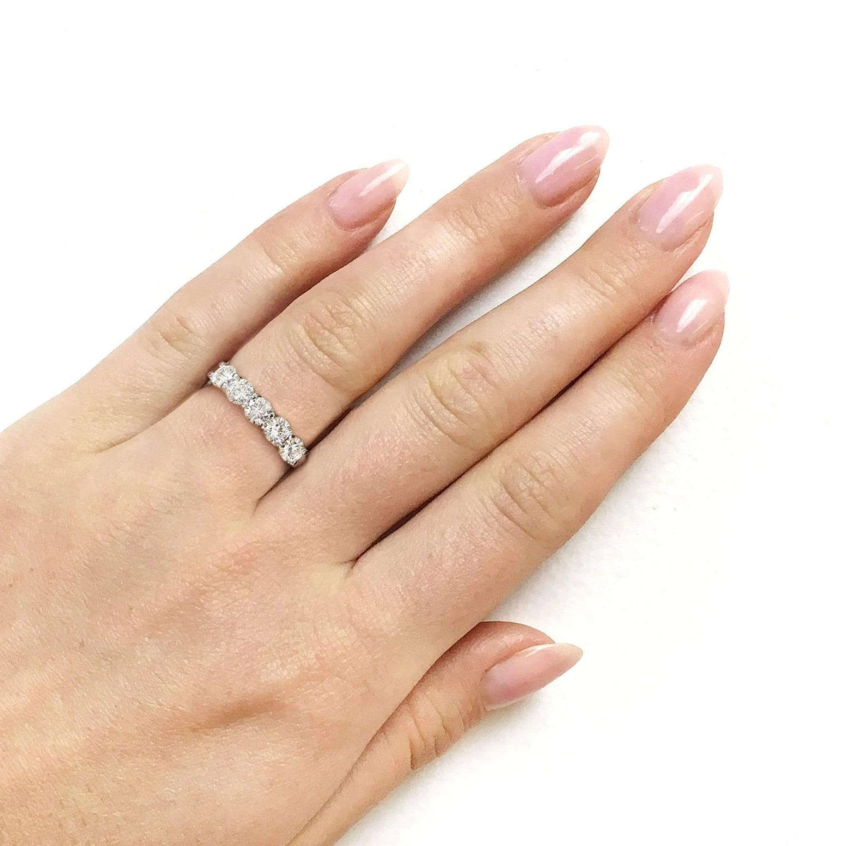 4/5 Carat Round Brilliant Near Colorless Moissanite Bridal Wedding Band Z2435