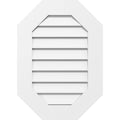 26x22W x 38x22H Vertical Elongated Octagon Surface Mount PVC Gable Vent C636