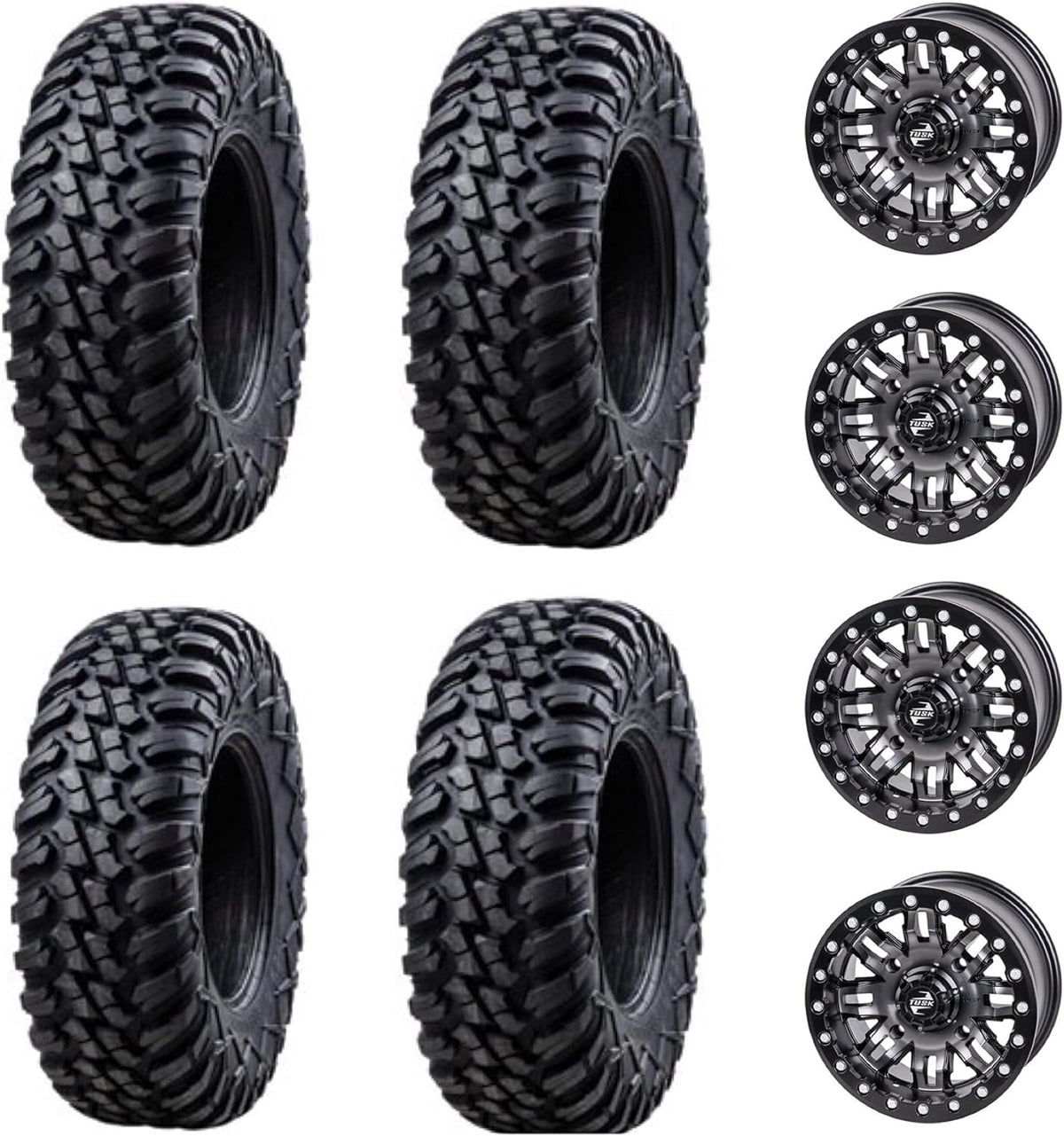 32x10-14 8-Ply Radial UTV Tires on Beadlock Wheels J5384