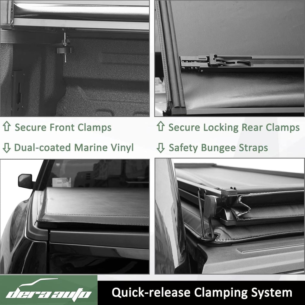 Soft Tri-Fold Truck Bed Cover 5.2ft Bed Tonneau Cover M5483