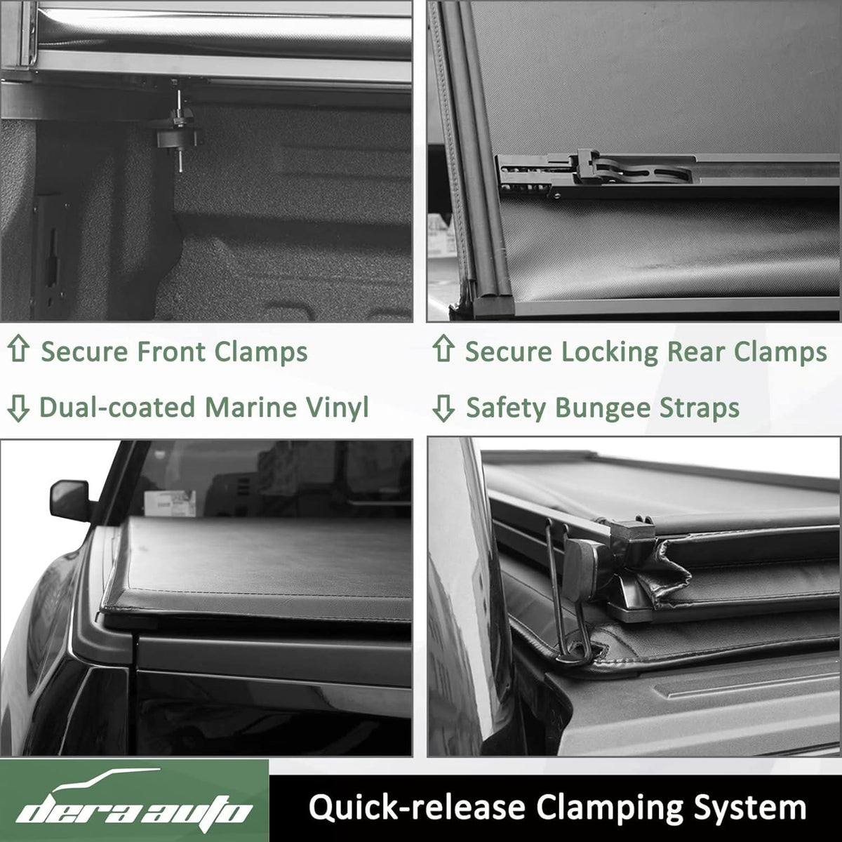 Soft Tri-Fold Truck Bed Cover 5.2ft Bed Tonneau Cover M5483
