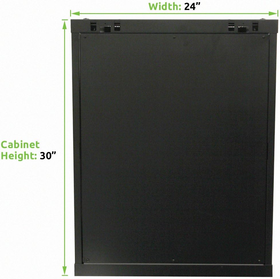 15U Wallmount Server Network Rack with Locking Glass Door Black L6856