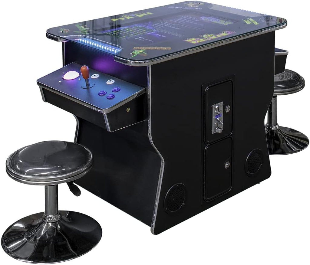 Cocktail Arcade Machine 516 Games in 1 2 Player 26-Inch Screen with 2 Bar Stools H1646