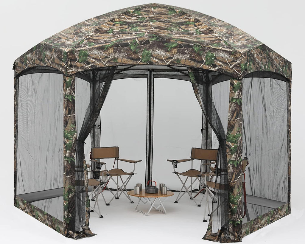 Pop Up 6 Sided Instant Screened Canopy Tent 12x10Ft White H660