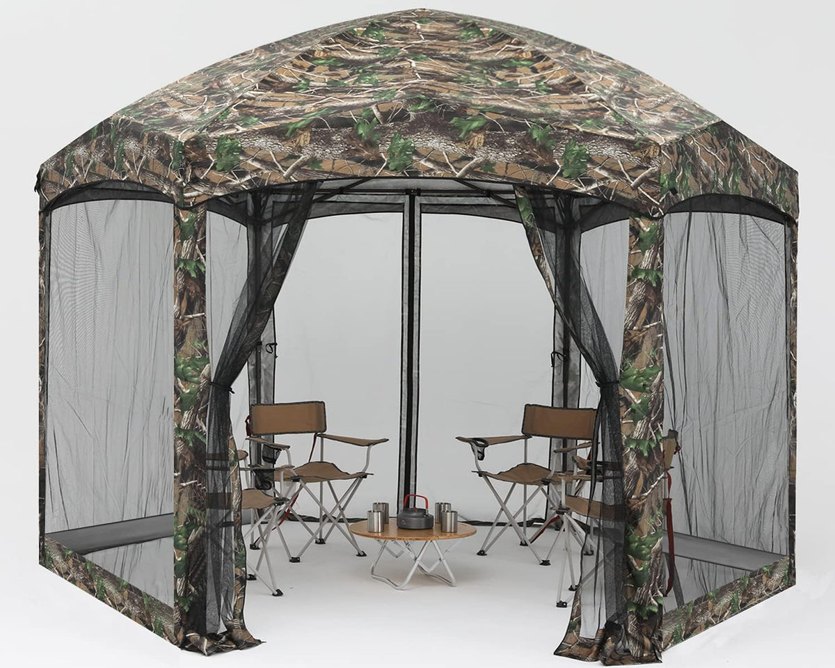 Pop Up 6 Sided Instant Screened Canopy Tent 12x10Ft White H660