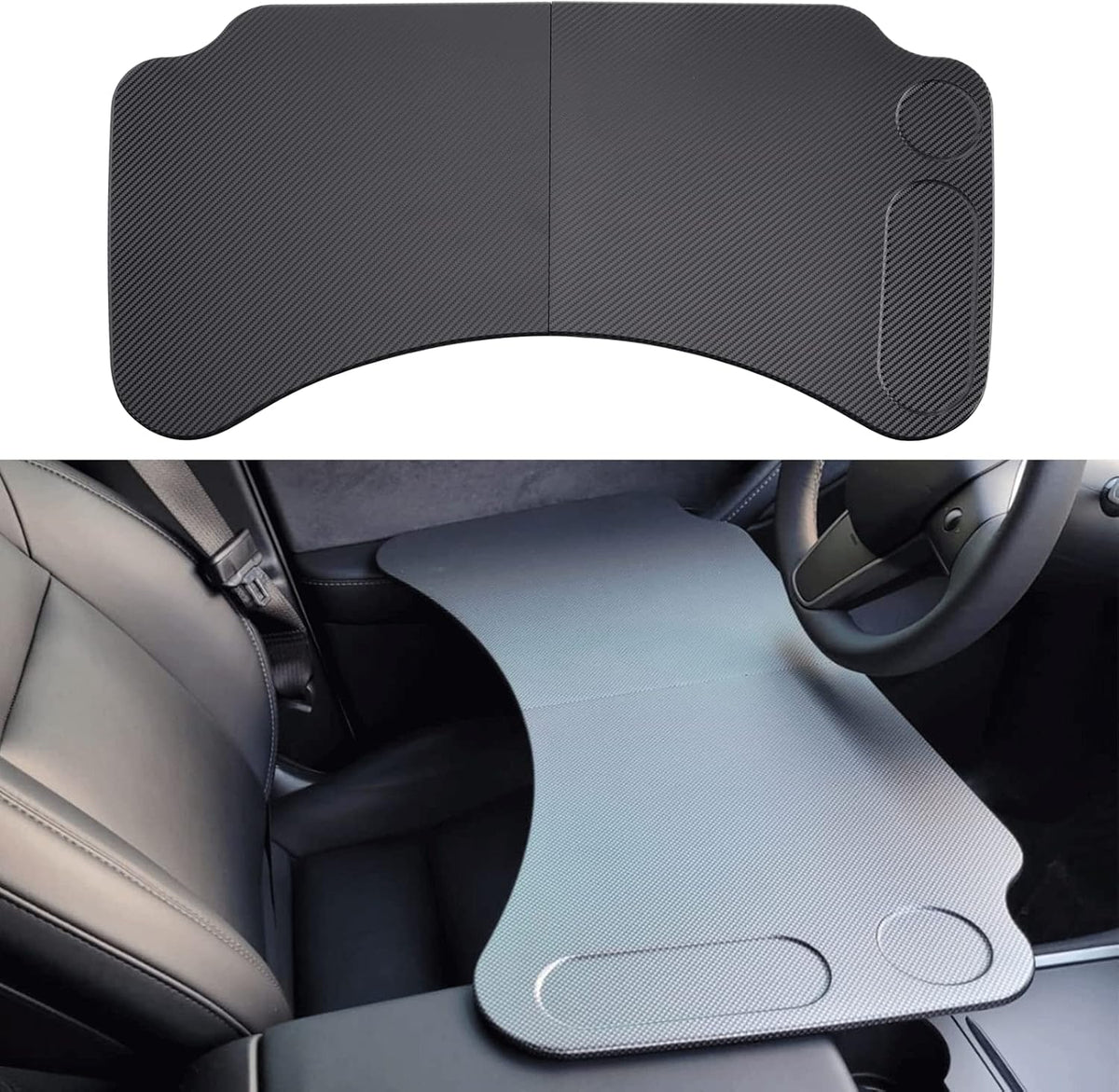 Foldable Car Laptop Tray Carbon Fiber Pattern Pack of 2 Y860675