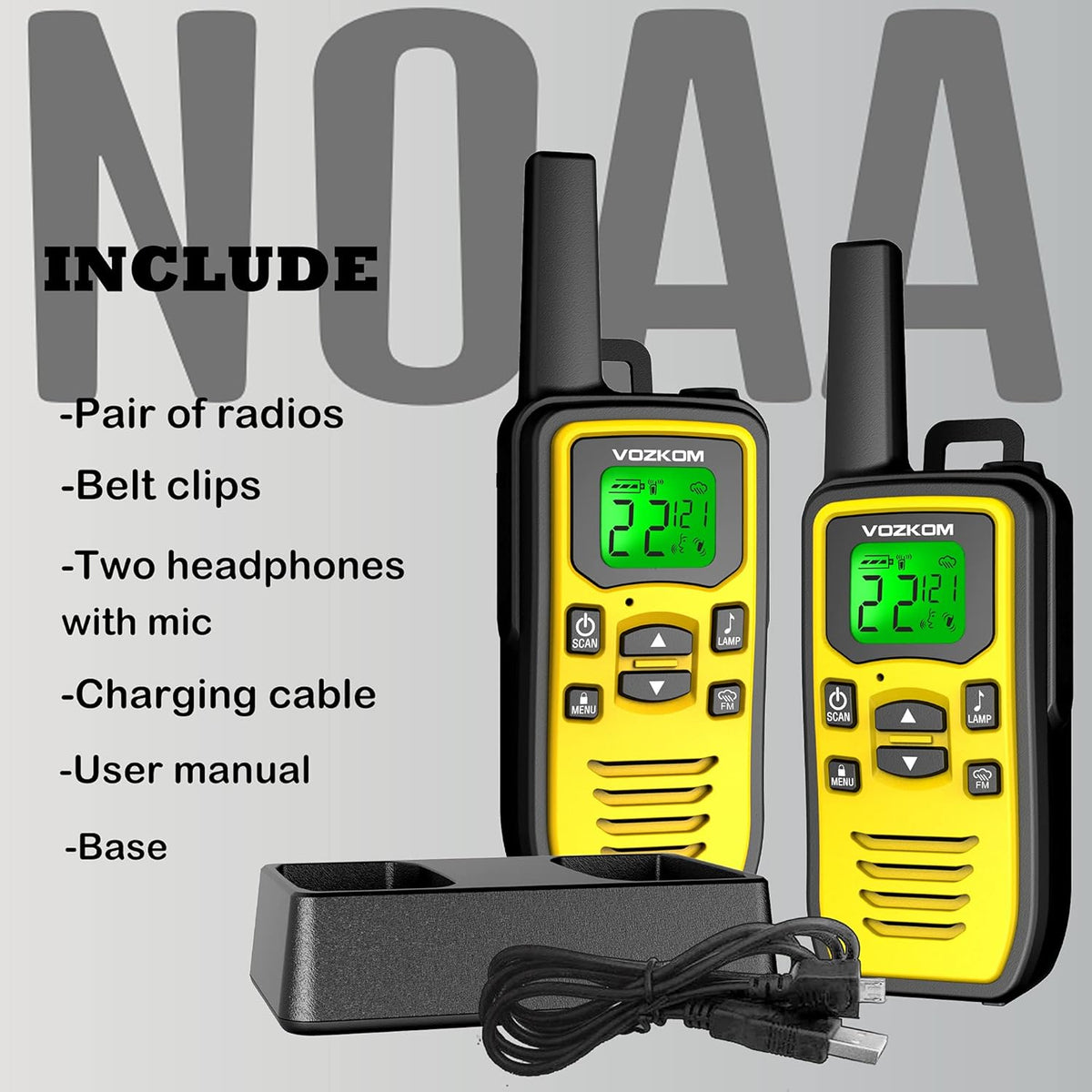 Rechargeable Long Range Two Way Radio Pack of 2 C95592