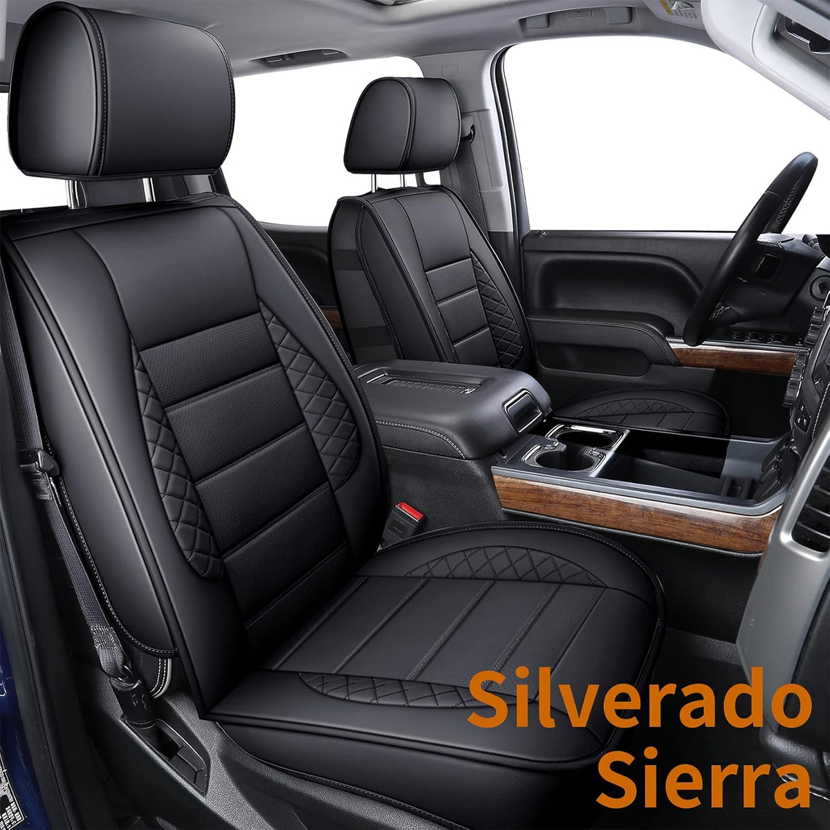 Gray Water Proof Faux Leather Seat Covers Full Set N3338