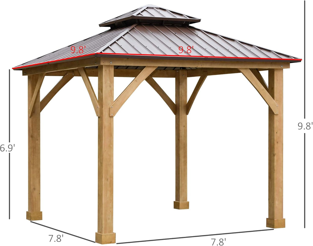 10x10 Hardtop Gazebo with Wooden Frame S567