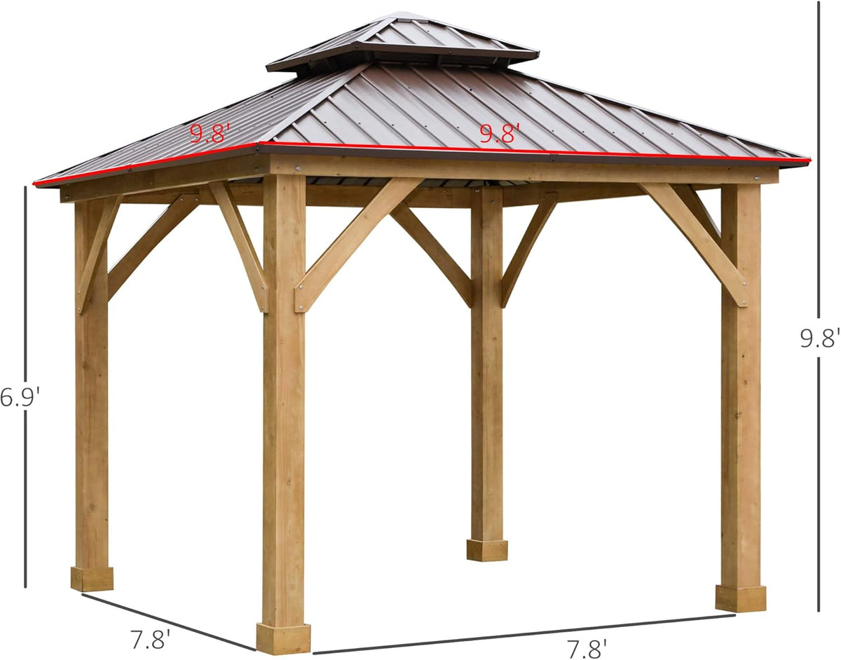 10x10 Hardtop Gazebo with Wooden Frame S567