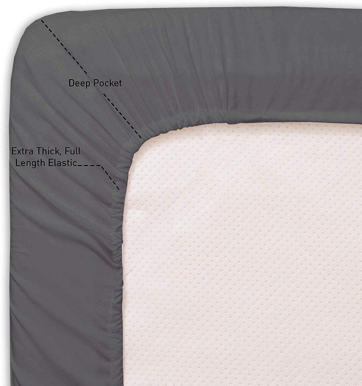 100% Egyptian Cotton 500 TC White RV King Sheets F8031