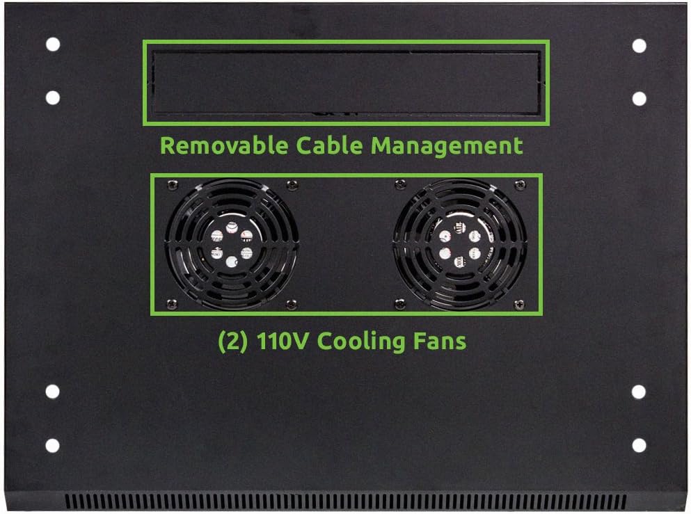 15U Wallmount Server Network Rack with Locking Glass Door Black L6856