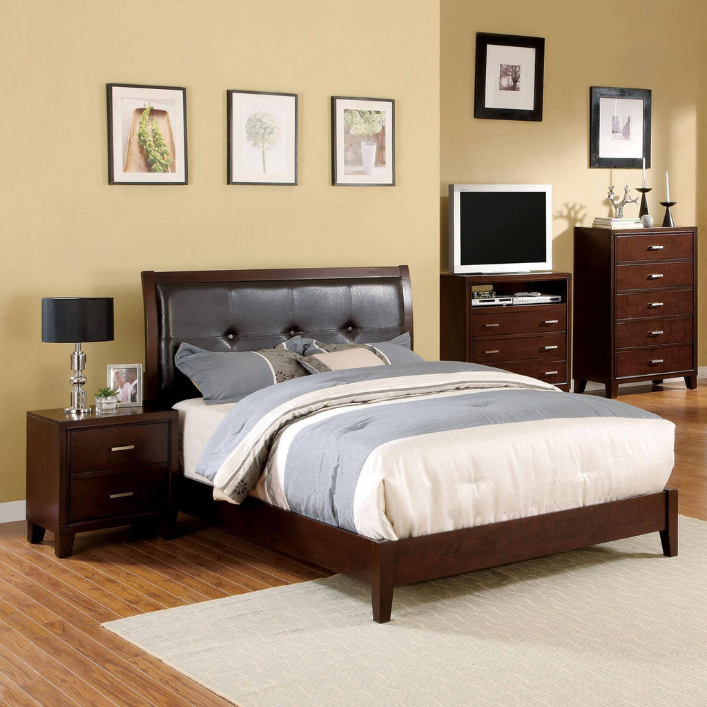 Brown Cherry California King Platform Bed H740889