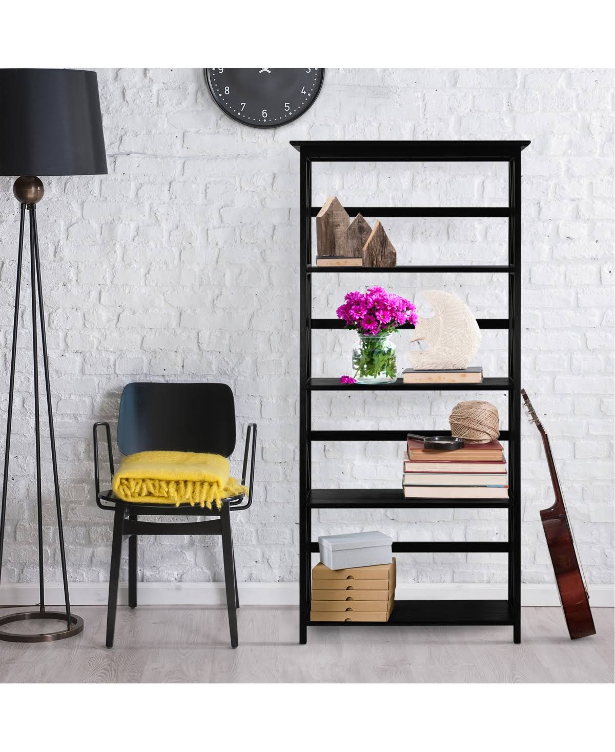 Walnut 5-Shelf Bookcase G239