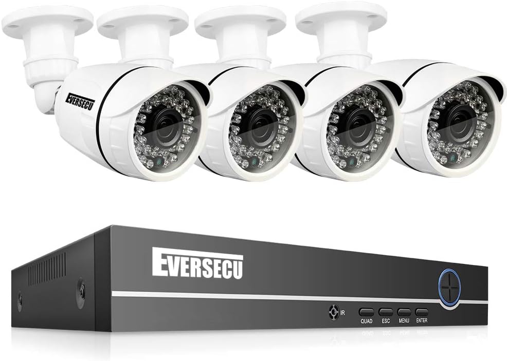 4 Channel 1080P Security Camera System with 4 Weatherproof Cameras U777416