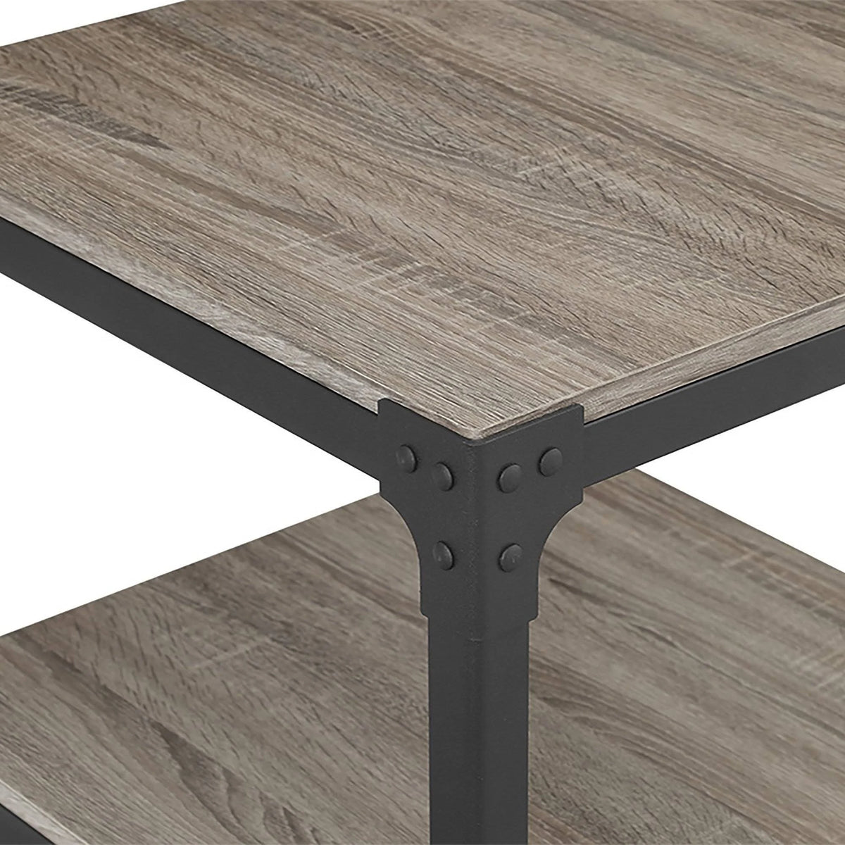 Angle Iron Side Tables Set of 2 Driftwood Q902