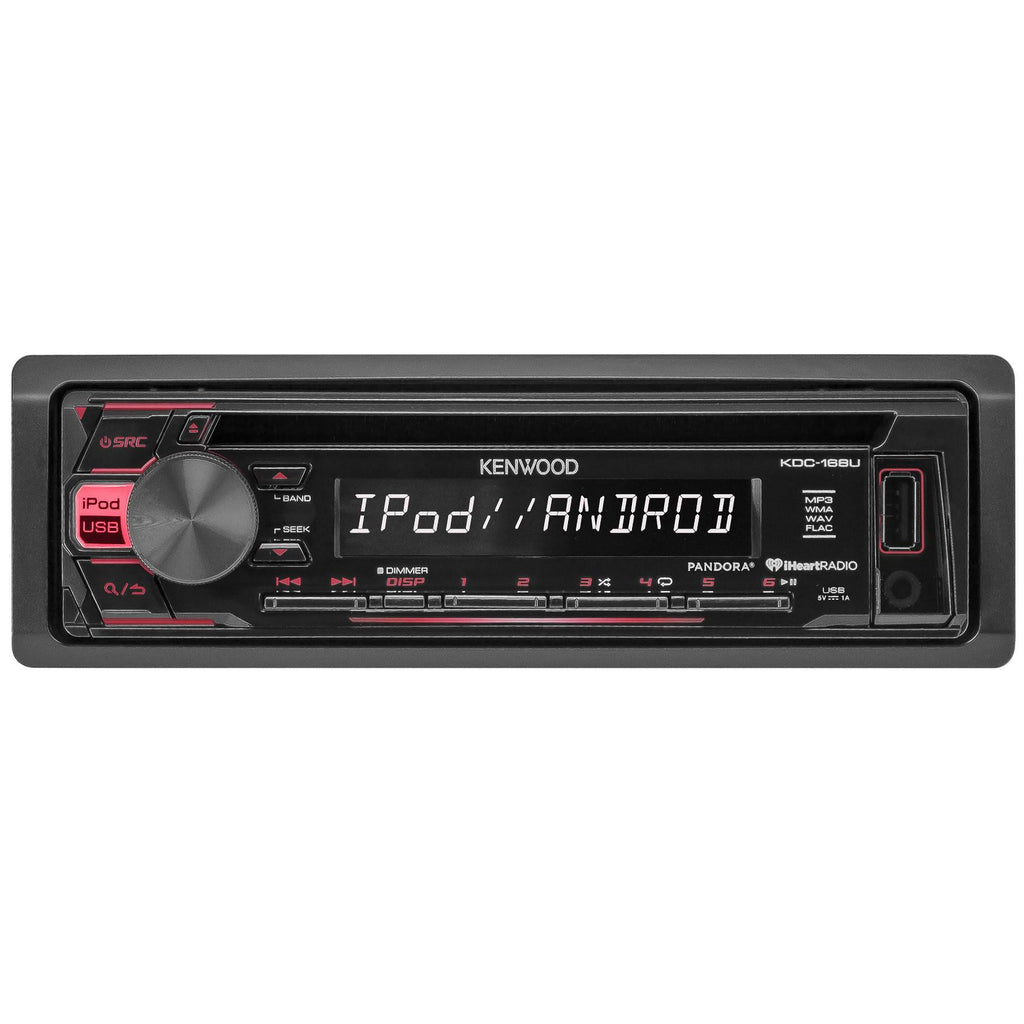 Car CD Player Receiver USB Aux Radio with 4X 6.5" 180W 3-Way Black Car Coaxial R1963