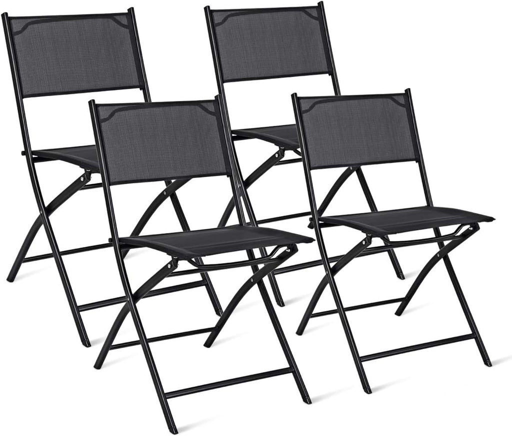 4 Pcs Black Folding Patio Chairs R9187