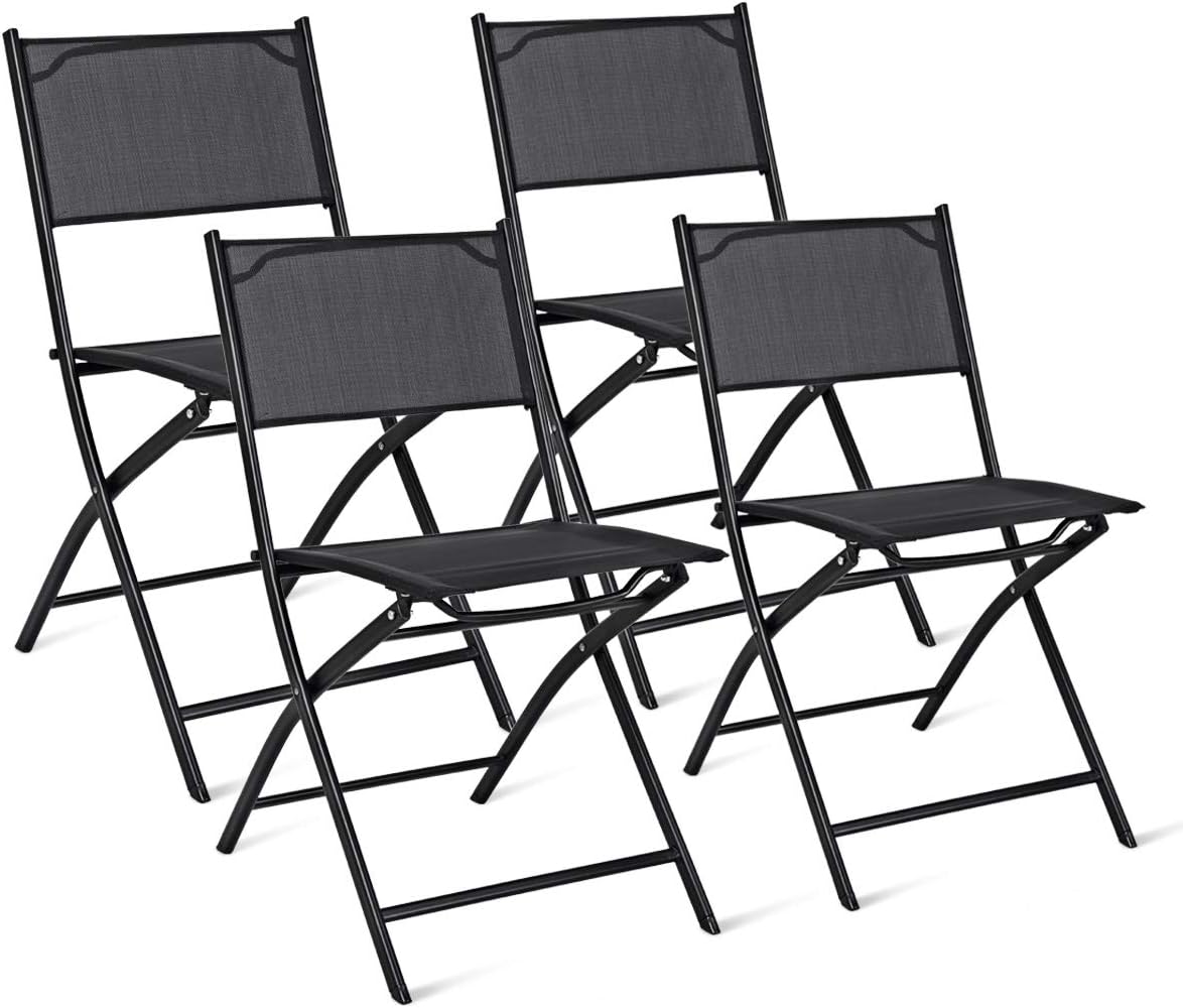 4 Pcs Black Folding Patio Chairs R9187