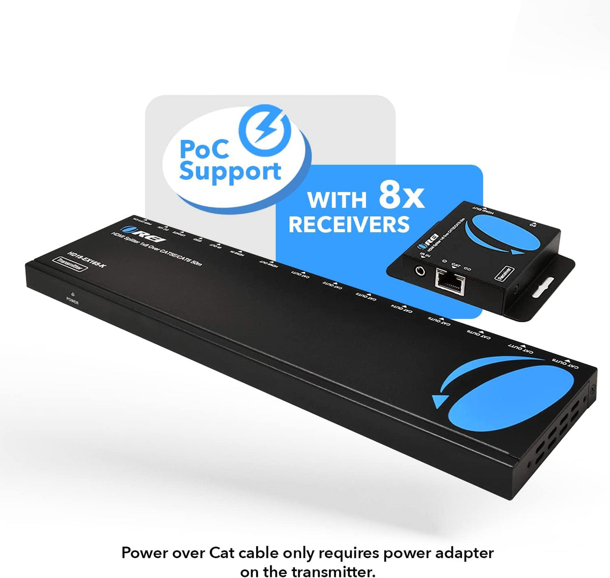 1x8 HDMI Extender Splitter Over Single Cable CAT6/7 1080P with IR Remote P430
