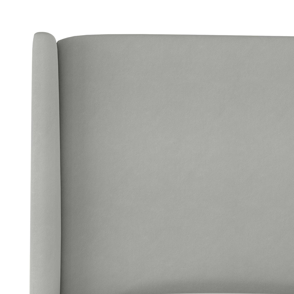 California King Wingback Headboard Medium Gray Velvet V764