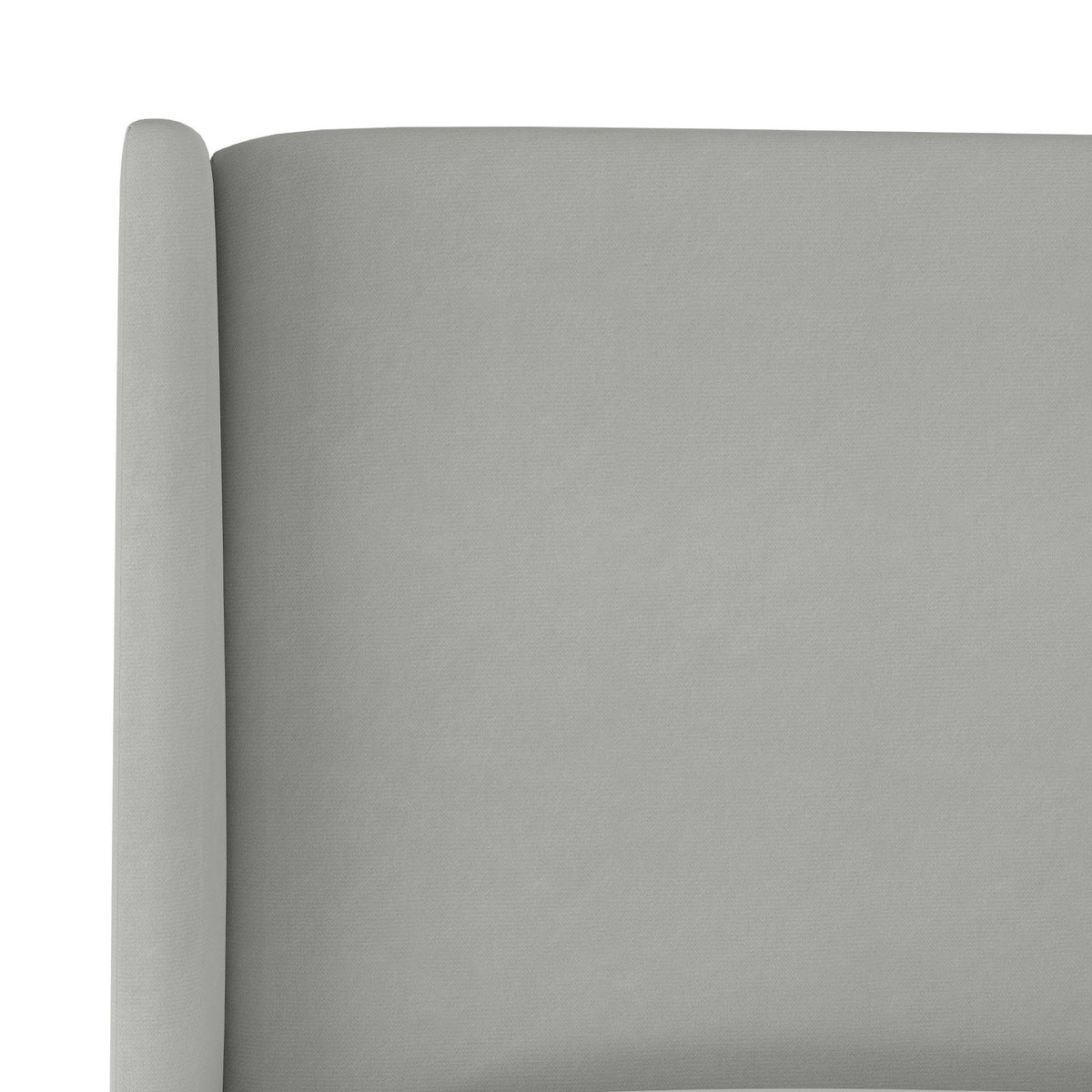 California King Wingback Headboard Medium Gray Velvet V764