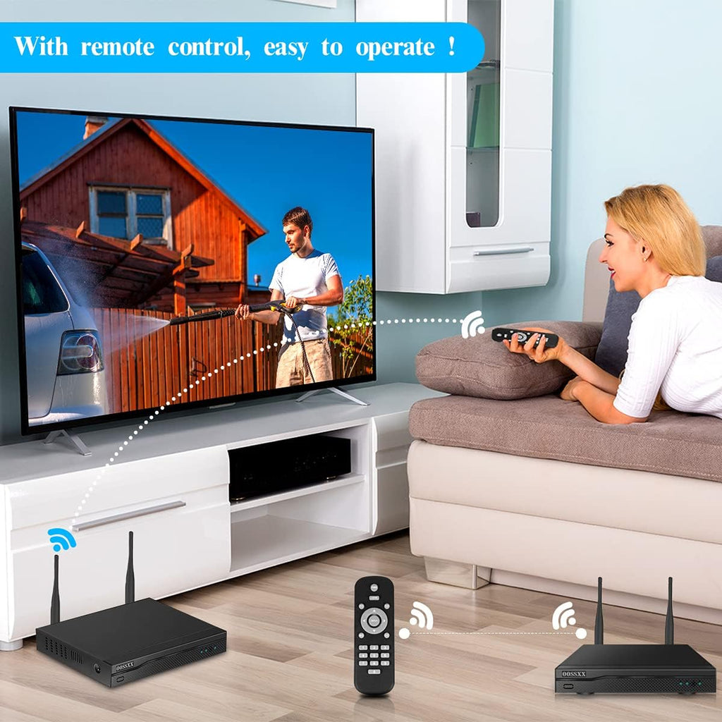 2K Wireless Security Camera System with 2TB Hard Drive, 4Pcs Outdoor Cameras T91711