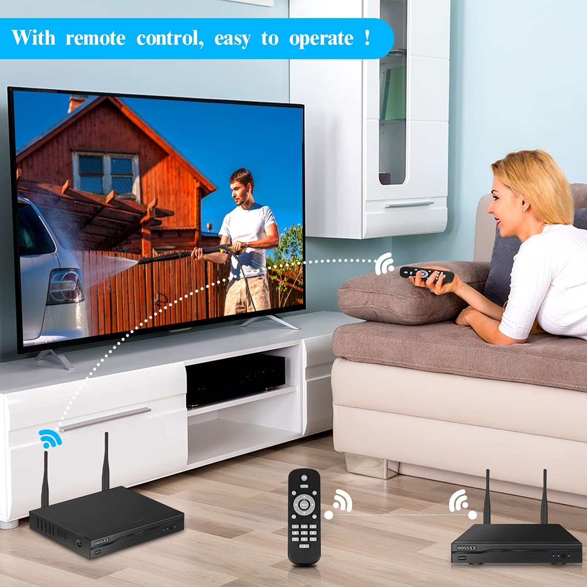 2K Wireless Security Camera System with 2TB Hard Drive, 4Pcs Outdoor Cameras T91711