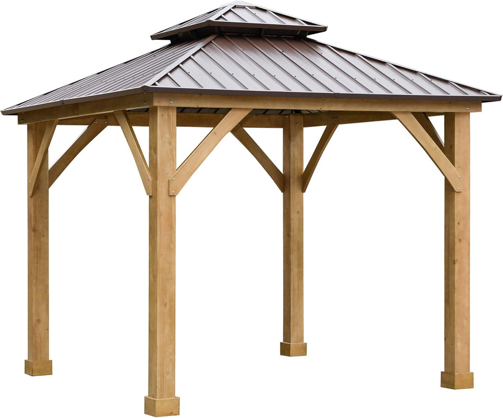 10x10 Hardtop Gazebo with Wooden Frame S567