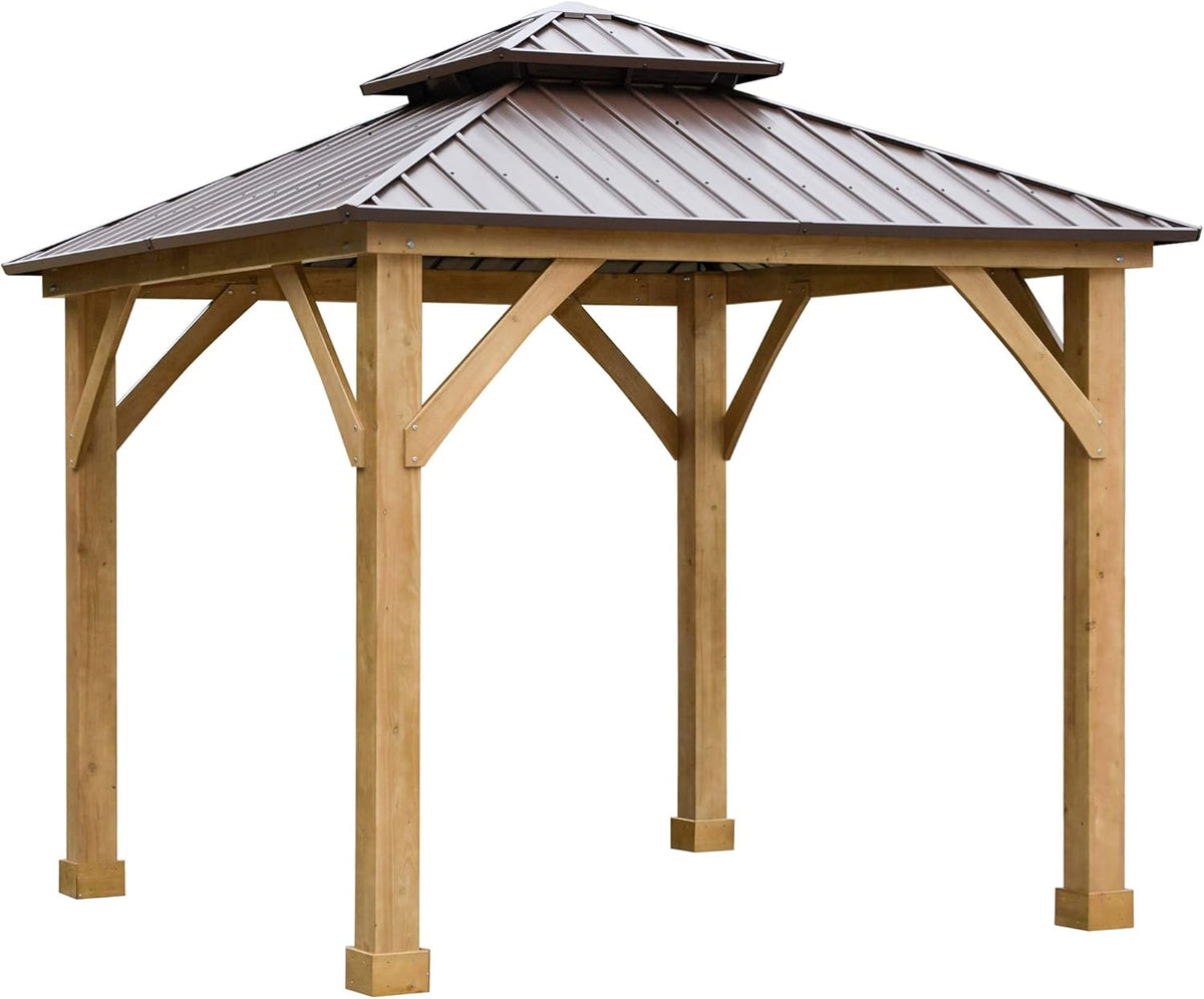 10x10 Hardtop Gazebo with Wooden Frame S567