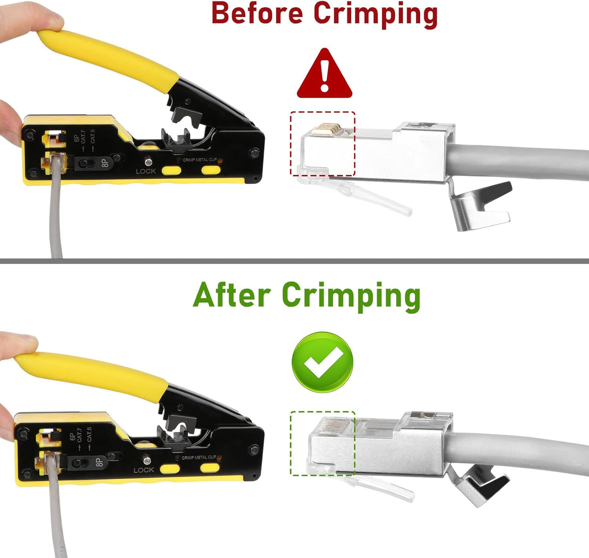 RJ45 Crimp Tool Kit Pass Thru Pack of 2 D1496