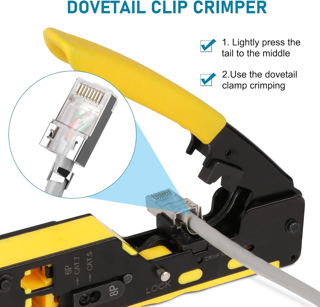 RJ45 Crimp Tool Kit Pass Thru Pack of 2 D1496