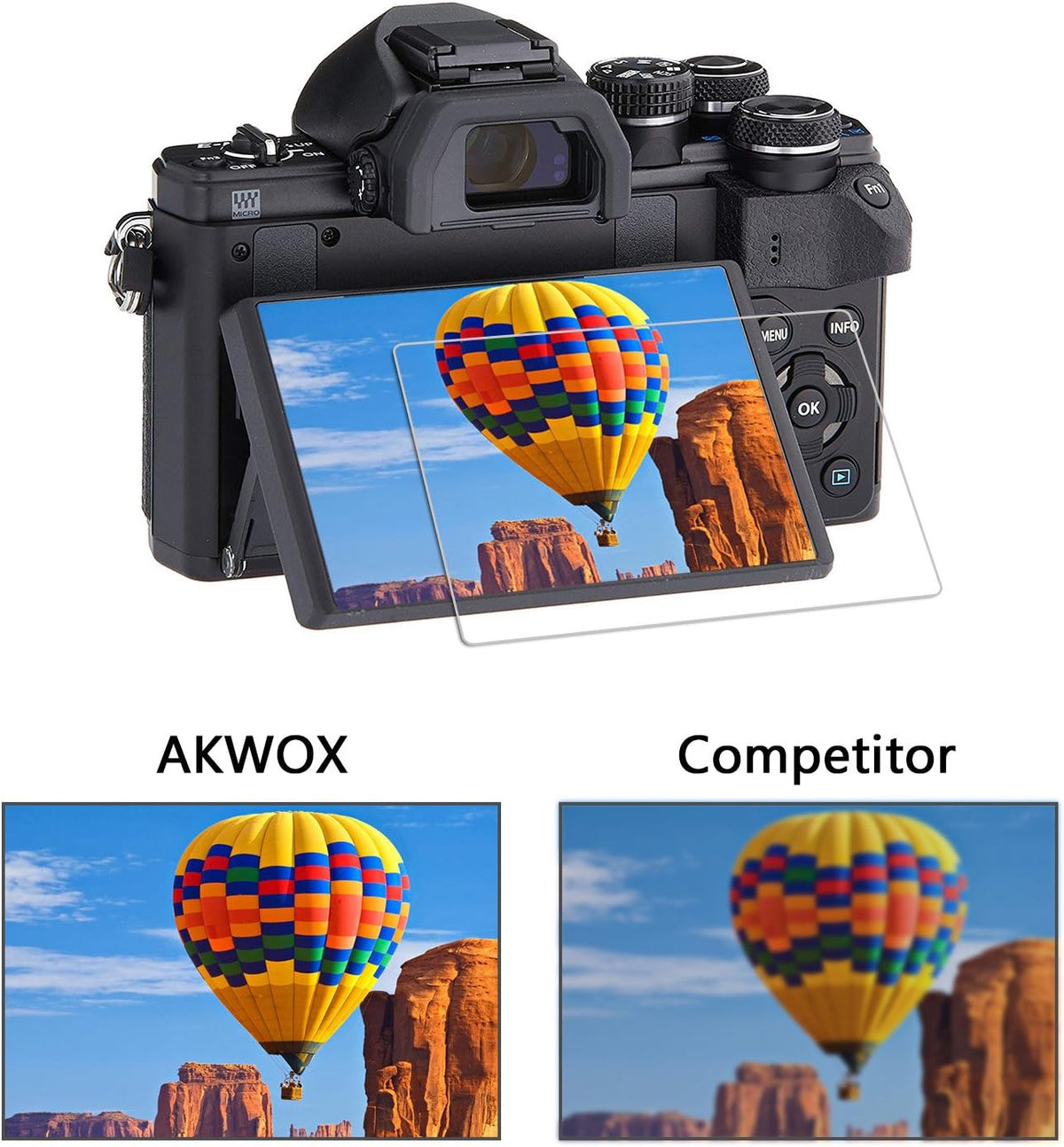 Tempered Screen Protector for Olympus OM-D E-M10 Mark III II E-M5 Mark II Pen-F E-P5 E-PL8 E-PL7 E-PL9 U990