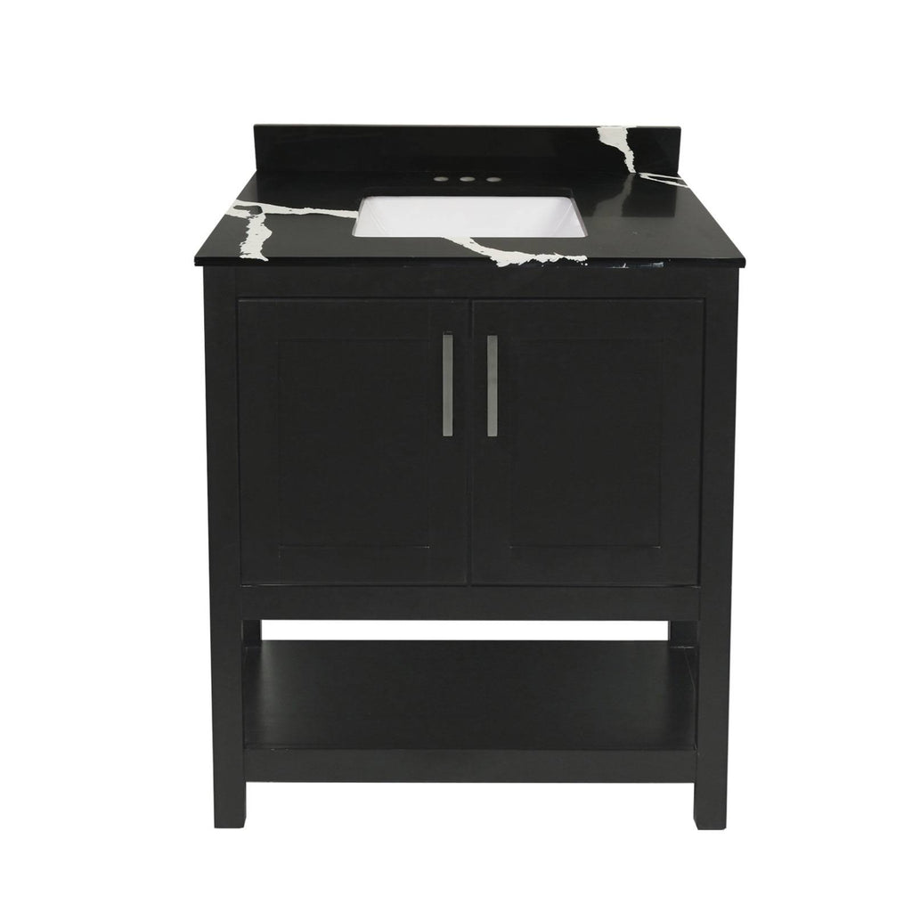 Espresso 31x22 Bath Vanity with Quartz Top L382
