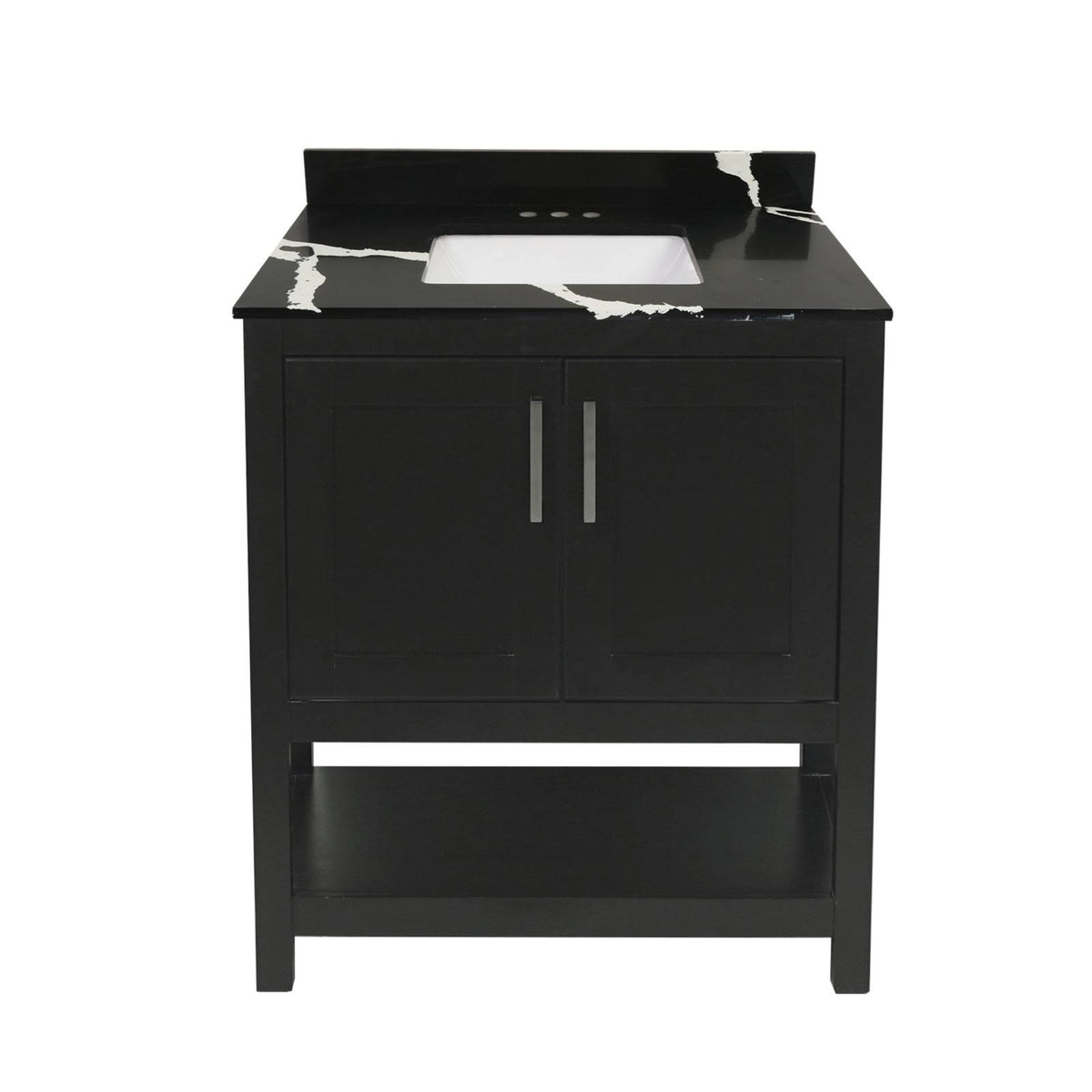 Espresso 31x22 Bath Vanity with Quartz Top L382