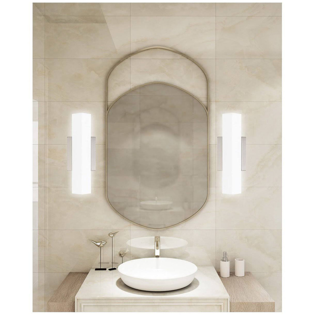 Single Light Integrated LED Bath Bar Brushed Steel O234