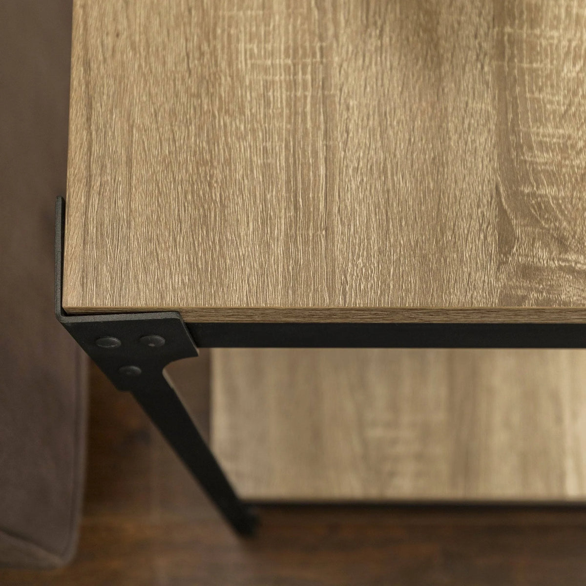 Angle Iron Side Tables Set of 2 Driftwood Q902