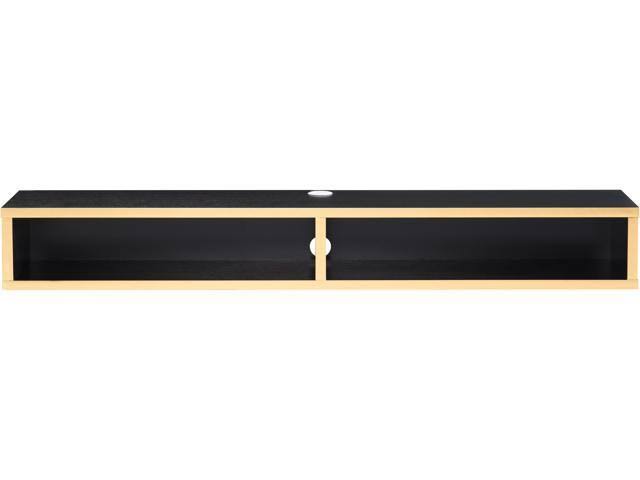Wall Mounted 60x22 TV Stand in Black and Gold E542761