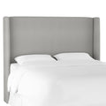 California King Wingback Headboard Medium Gray Velvet V764