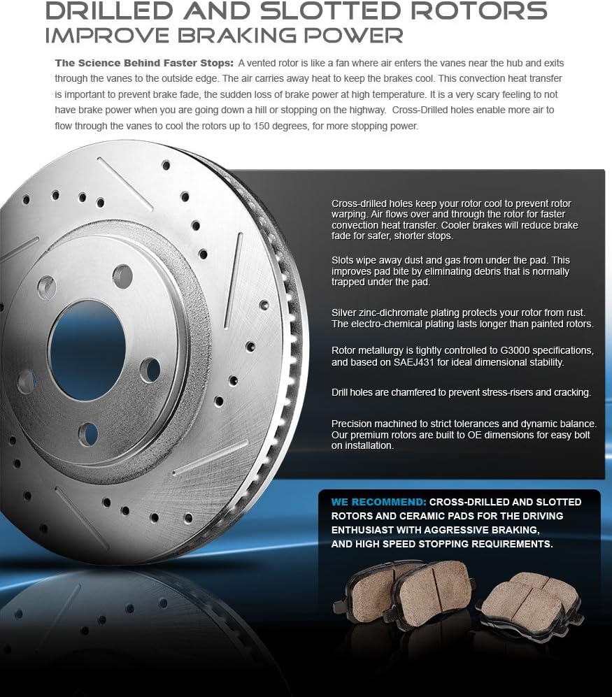 Powder Coated Red Calipers Zinc Plated Rotors Ceramic Pads Q3190