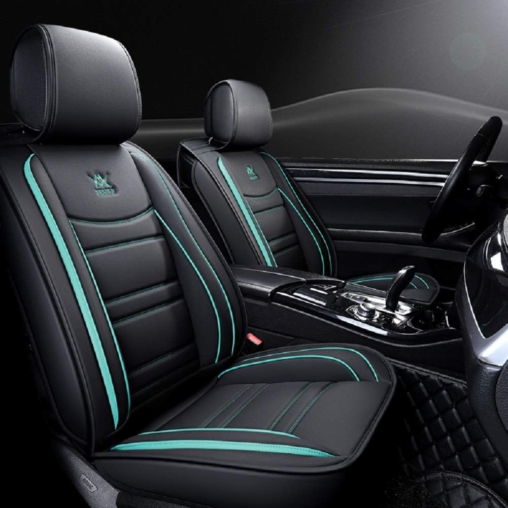 Leather Car Seat Covers 5 Seats Full Set Black Pink B892934