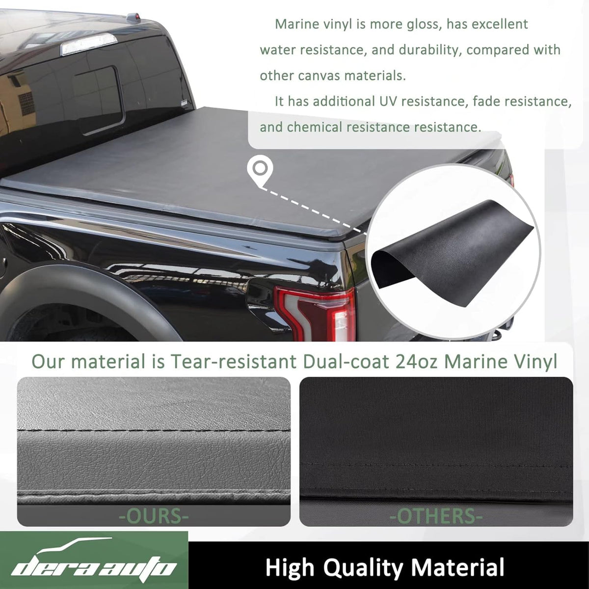 Soft Tri-Fold Truck Bed Cover 5.2ft Bed Tonneau Cover M5483