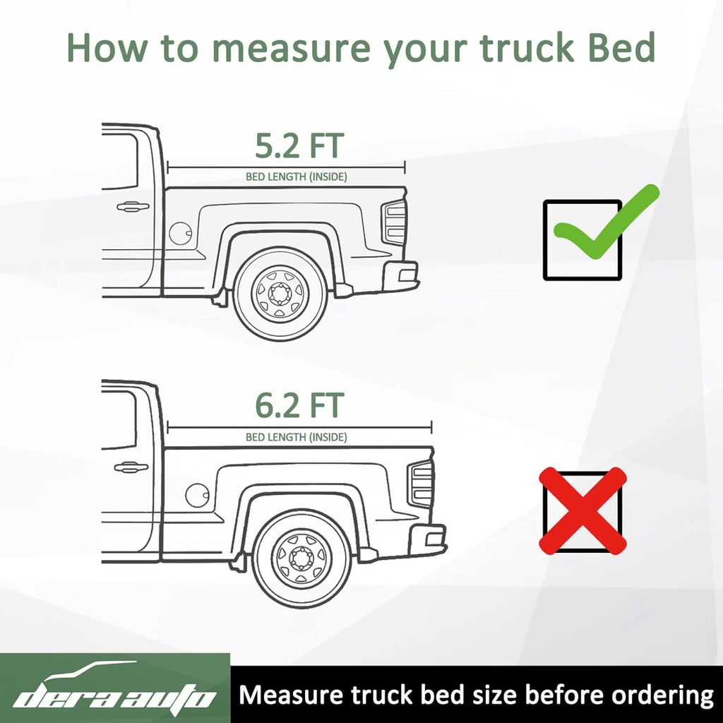 Soft Tri-Fold Truck Bed Cover 5.2ft Bed Tonneau Cover M5483